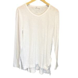 Wilt White Asymmetrical Long Sleeve Tunic Top - size Large